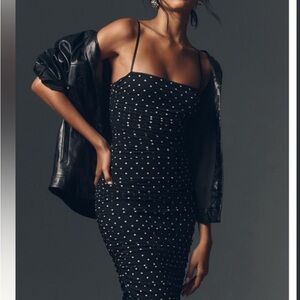 AFRM Black and White Polka Dot Maxi Dress Anthropologie